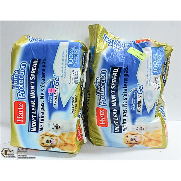 2 BAGS OF HARTZ PET PADS