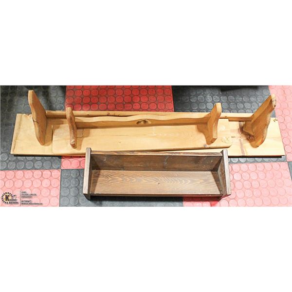 LOT OF 3 WOOD WALL MOUNT SHELVES