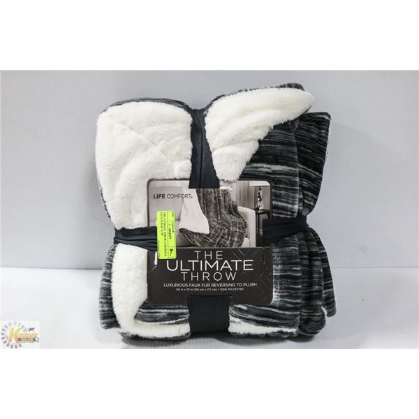 THE ULTIMATE THROW LUXURIOUS FAUX FUR 60" X 70"