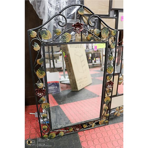 DECORATIVE WALL MIRROR:  MIRROR SIZE = 12" x 19"
