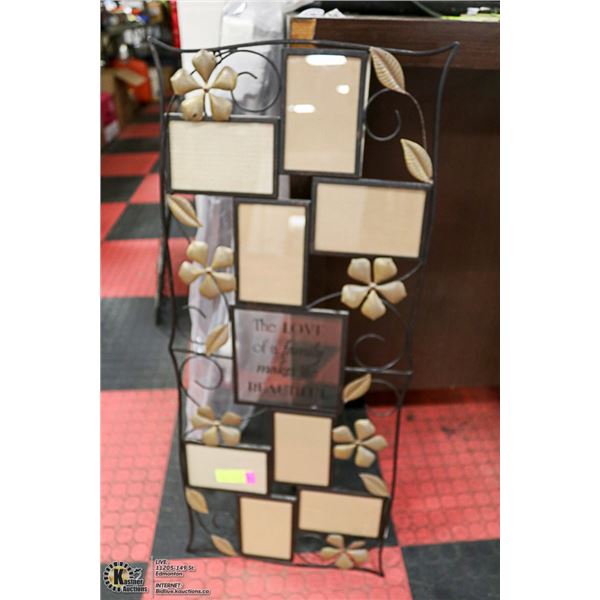 36" x 15" IRON WALL DECOR WITH 8 PICTURE
