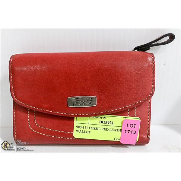 FOSSIL RED LEATHER WALLET