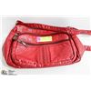 Image 1 : RED LEATHER MULTI ZIP BAG