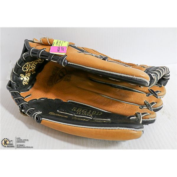 RAWLINGS BALL GLOVE 13" TANNED LEATHER BASKET