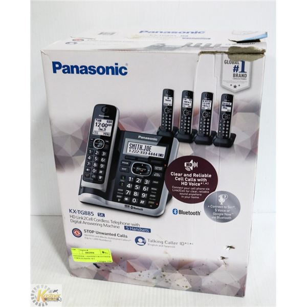 PANASONIC 5 HANDSET BLUETOOTH CORDLES PHONE SET