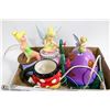 Image 1 : LOT OF TINKER BELL COLLECTIBLES:  COIN BANK, RADIO