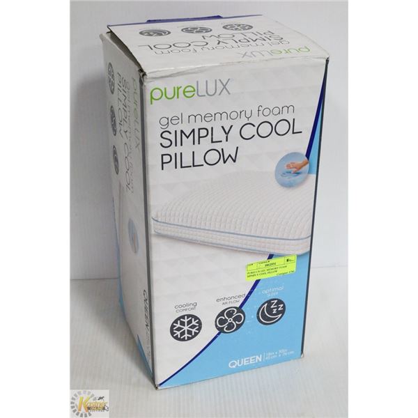 PURELUX GEL MEMORY FOAM SIPMPLY COOL PILLOW