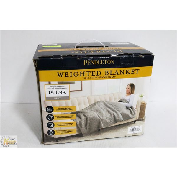 PENDLETON WEIGHTED BLANKET 15 LBS 48" X 72" BEIGE