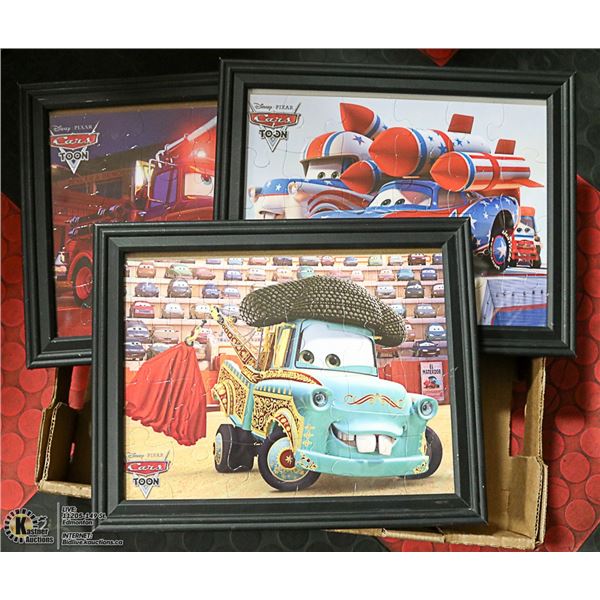 LOT OF 3 FRAMED CHILDRENS DISNEY PUZZLES
