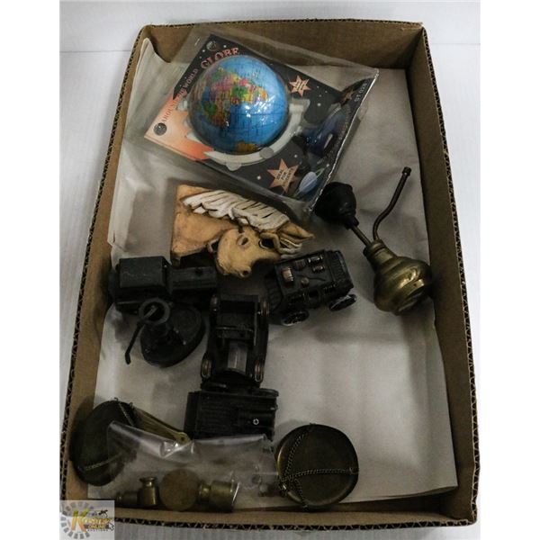 5 VINTAGE CAST METAL PENCIL SHARPENERS, VINTAGE