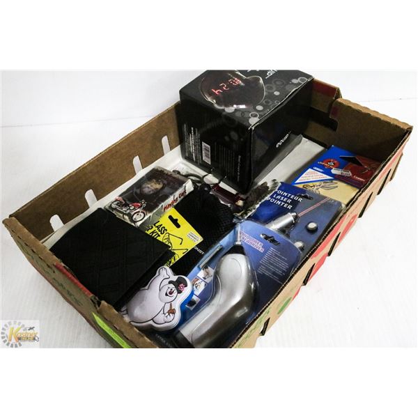 BOX W/ NEW MOTORCYCLE HELMET ALARM CLOCK, NEW