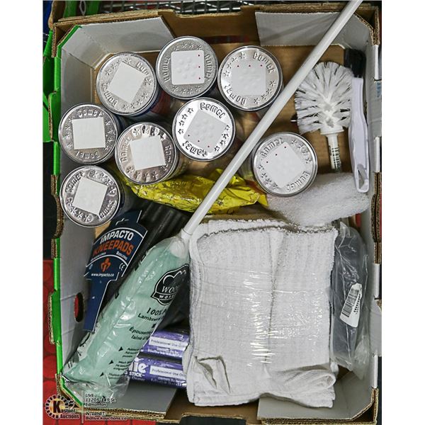 FLAT OF NEW PROFESSIONAL CLEANING SUPPLIES INCLD: