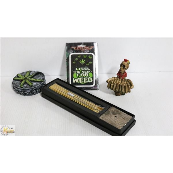 BOX OF NEW CANNABIS ACCESSORIES - PIPE & LIGHTER