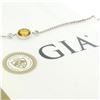 Image 2 : 18K White Gold 18" 1.25 ctw GIA Yellow Sapphire & Diamond Pendant Necklace