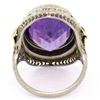 Image 7 : Antique Art Deco 10K Two Tone 9.15 ctw Amethyst Seed Pearl Filigree Cocktail Rin