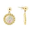 Image 2 : Mother of Pearl Coin Earrings - 14KT Yellow Gold