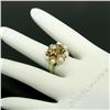 Image 3 : Vintage 14kt Yellow Gold 0.11 ctw Diamond and Pearl Halo Ring w/ Brown Enamel