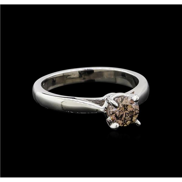 14KT White Gold 0.67 ctw Round Cut Fancy Brown Diamond Solitaire Ring