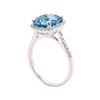 Image 4 : 4.46 ctw Blue Zircon and Diamond Ring - 14KT White Gold