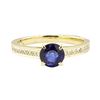 Image 2 : 1.28 ctw Blue Sapphire and Diamond Ring - 14KT Yellow Gold