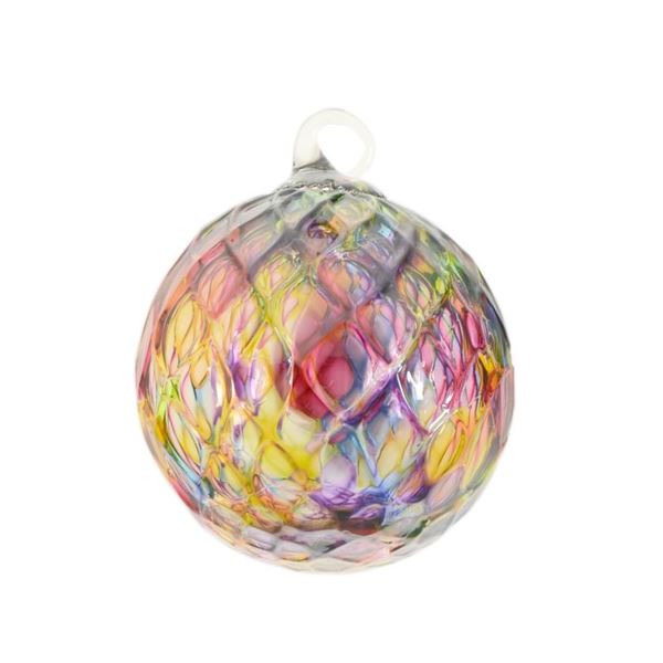 Glass Eye Studios,  Ornament (Rainbow Diamond Facet)  Hand Blown Glass Sculpture