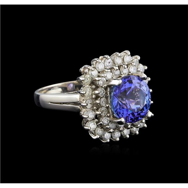 14KT White Gold 3.11 ctw Tanzanite and Diamond Ring