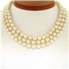 Image 1 : Three Strand Baroque Pearl 14" Choker Necklace w/ 14K Yellow Gold Filigree Clasp