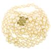 Image 2 : Three Strand Baroque Pearl 14" Choker Necklace w/ 14K Yellow Gold Filigree Clasp