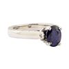 Image 1 : 1.66 ctw Blue Sapphire and Diamond Ring - 14KT White Gold