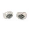 Image 5 : 18k Solid White Gold 3.60 ctw White & Black Diamond Drenched Dome Button Earring