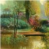Image 2 : Ming Feng, "Hidden Gazebo" Original Oil Painting on Canvas, Hand Signed with Let