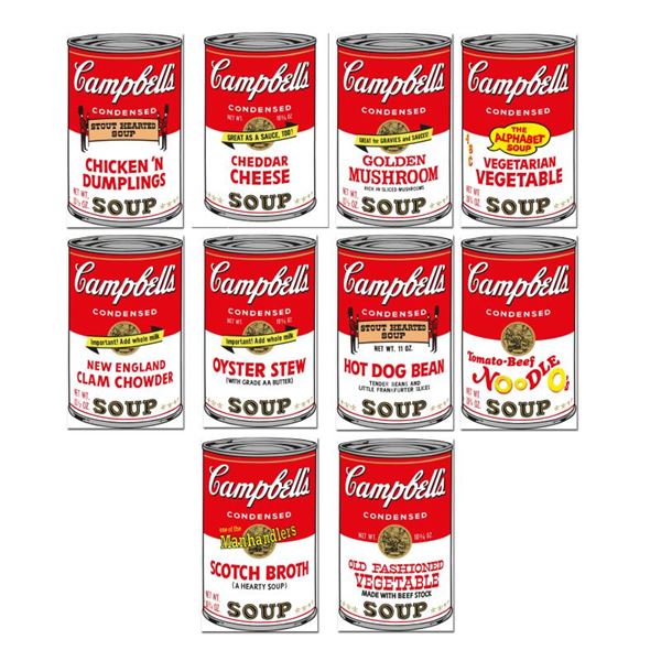 Andy Warhol "Soup Can Series 2" Limited Edition Suite of 10 Silk Screen Prints f