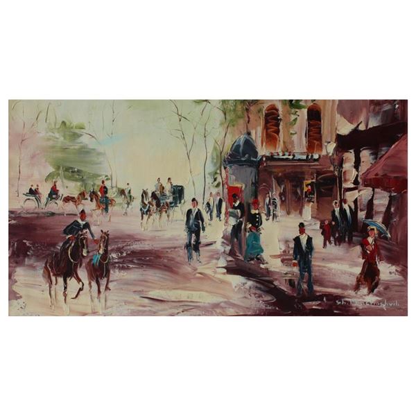 Shalva Phachoshvili, "Dressing Formal" Hand Signed Original Oil on Canvas; COA