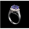 Image 4 : 14KT White Gold 4.76 ctw Tanzanite and Diamond Ring