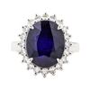Image 2 : 11.05 ctw Sapphire And Diamond Ring - 14KT White Gold