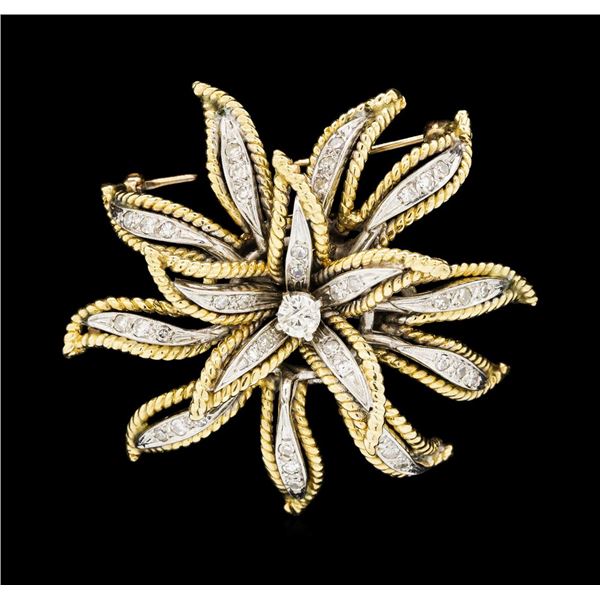 0.80 ctw Diamond Pin - 14KT Yellow and White Gold