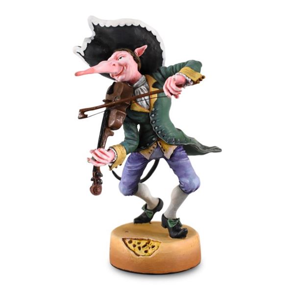 Mihail Chemiakin, "Rat Violinist" Limited Edition Hand Casted, Hand Painted Figu