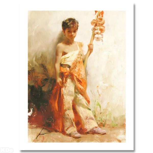 "The Young Peddler" Limited Edition Giclee by Pino (1939-2010). Numbered and Han