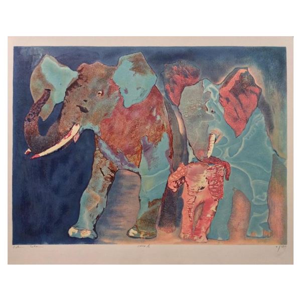 Edwin Salomon, "Happy Family" Hand Signed Limited Edition Serigraph with Letter