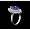 Image 3 : 14KT White Gold 3.85 ctw Tanzanite and Diamond Ring