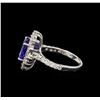 Image 3 : 14KT White Gold 3.25 ctw Tanzanite and Diamond Ring