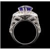 Image 2 : 14KT White Gold 9.78 ctw Tanzanite and Diamond Ring