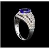 Image 4 : 14KT White Gold 1.50 ctw Tanzanite and Diamond Ring