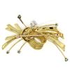 Image 4 : Vintage 18k TT Gold 0.73 ctw Old Cut Round Diamond Emerald Knot Bundle Brooch Pi