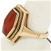 Image 2 : Vintage Russian 14kt Rose Gold Bezel Set Carnelian Hexagon Ring