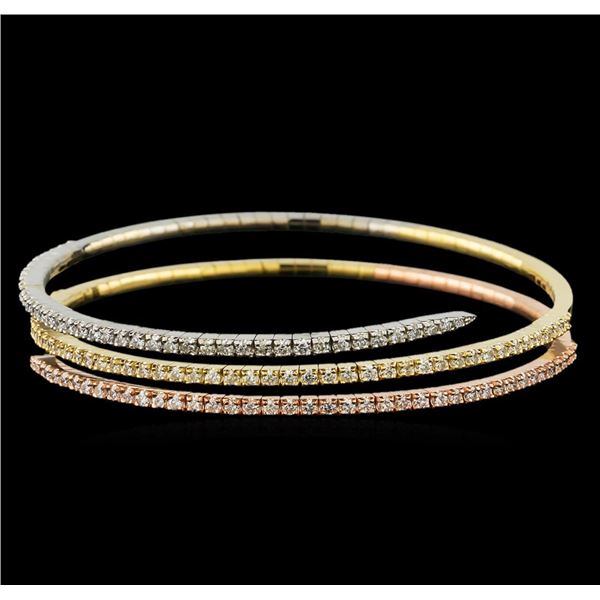 2.67 ctw Diamond Bracelet - 14KT Tri Color Gold
