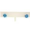 Image 4 : 14k White Gold Cushion Cut Natural Swiss Blue Topaz Solitaire Stud Earrings