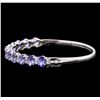 Image 2 : 9.58 ctw Tanzanite and Diamond Bracelet - 14KT White Gold