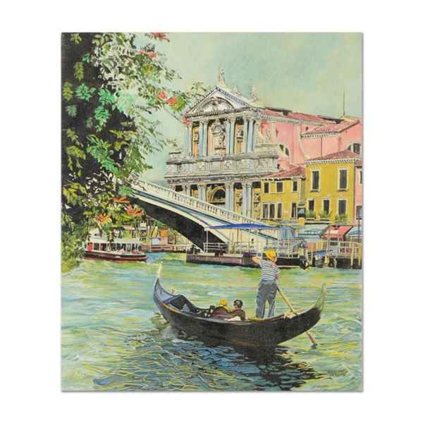 Gandolfo Pereyra, "Grand Canal" Original Oil Painting on Canvas, Hand Signed wit