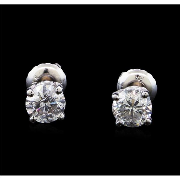 1.20 ctw Diamond Stud Earrings - 14KT White Gold